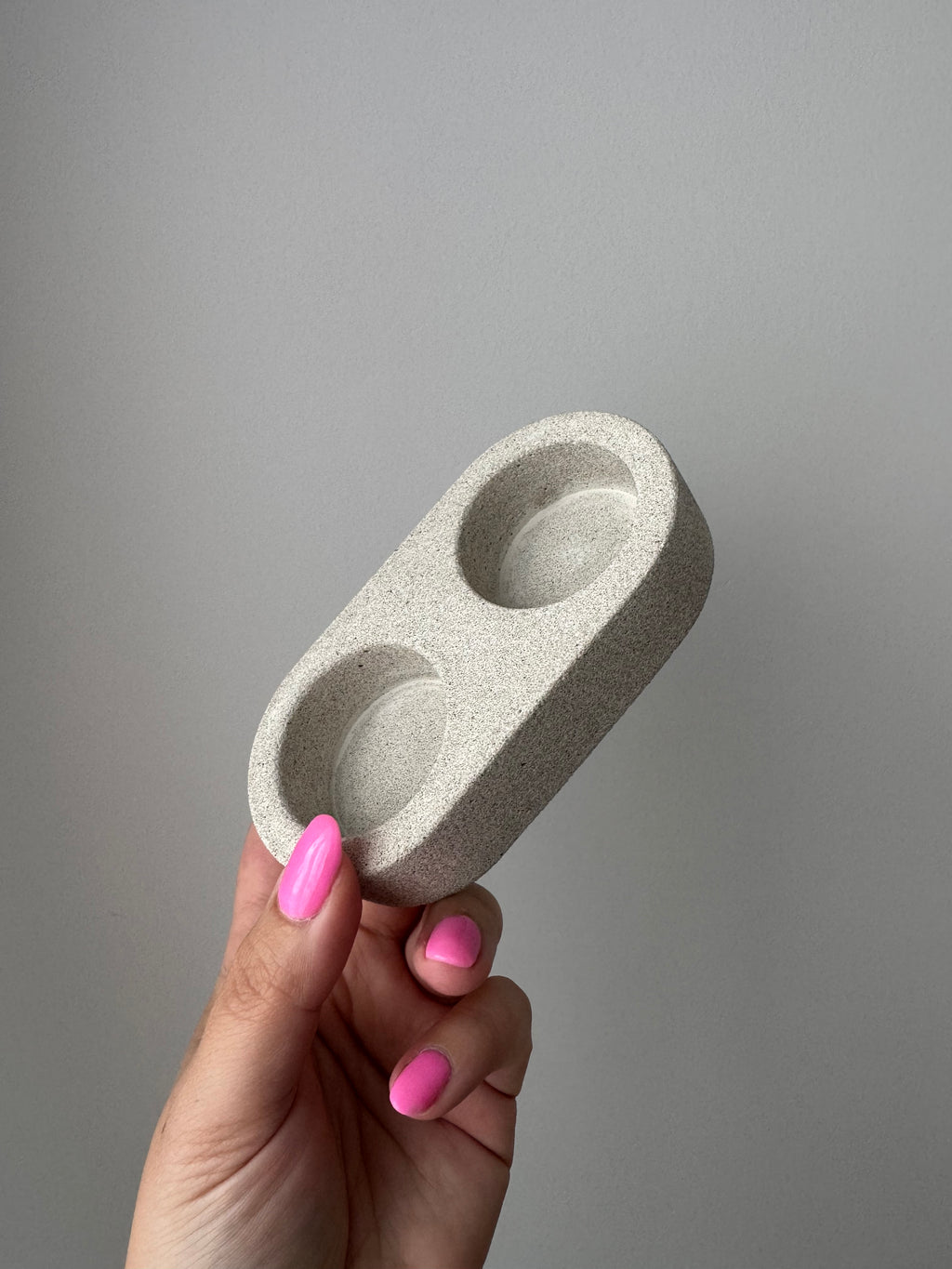 Double Tea Light Holder - Portland Stone