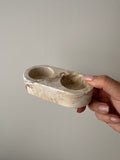 Double Tea Light Holder - Beige Marble