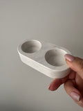 Double Tea Light Holder - Grey Marble