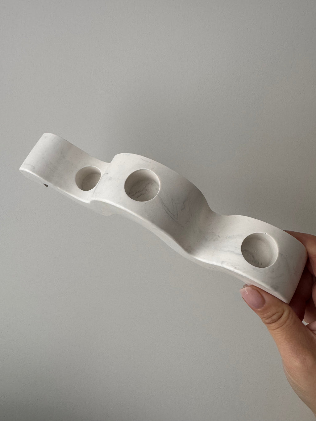 The Luna Candelabra- Grey Marble