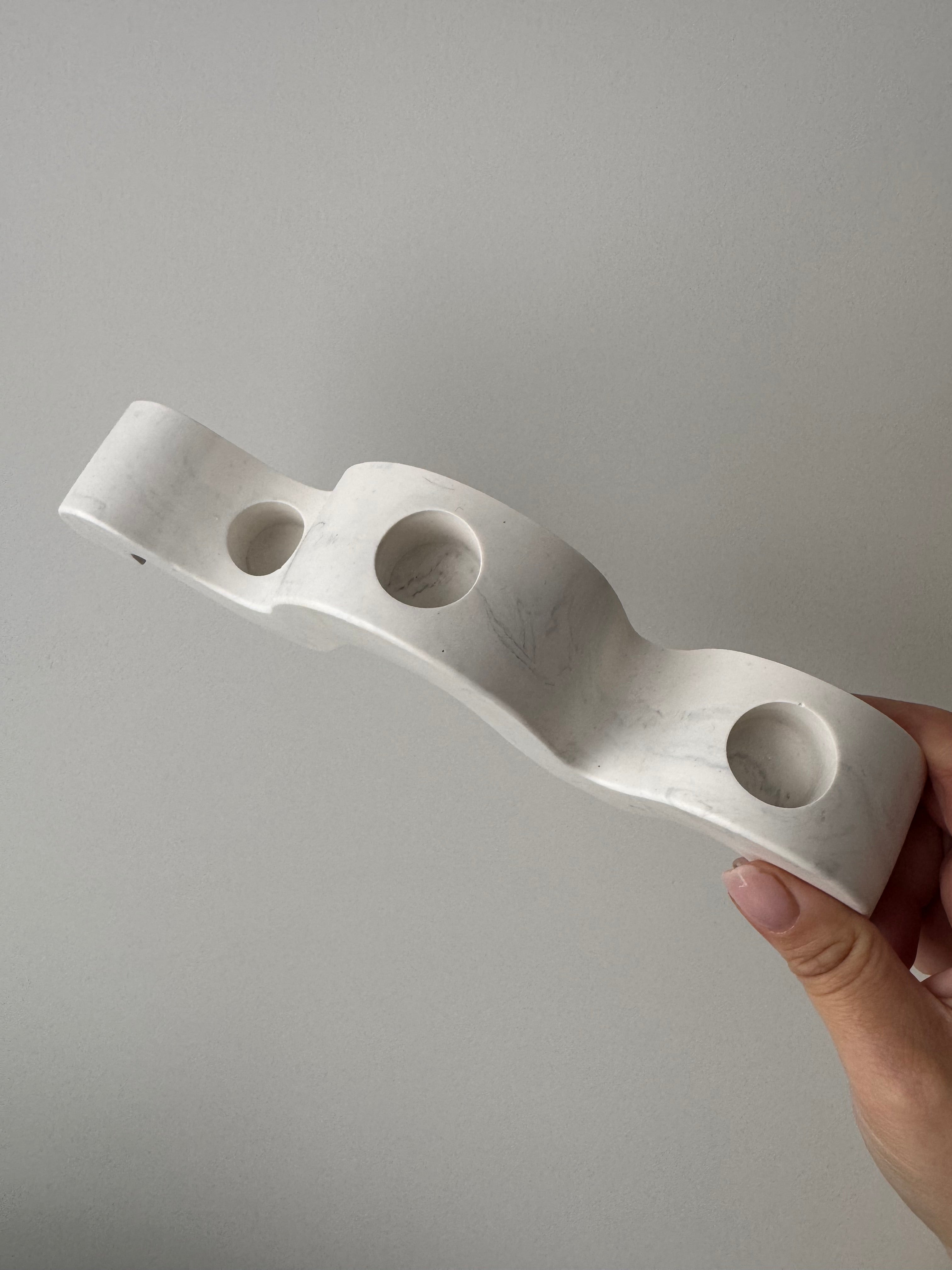 The Luna Candelabra- Grey Marble