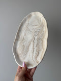 Irregular Oval Plate - Beige Marble