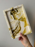 Rectangle Tray - Olive Green Marble
