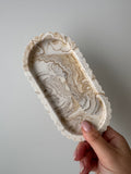 The Scalloped Essence Tray - Beige Marble