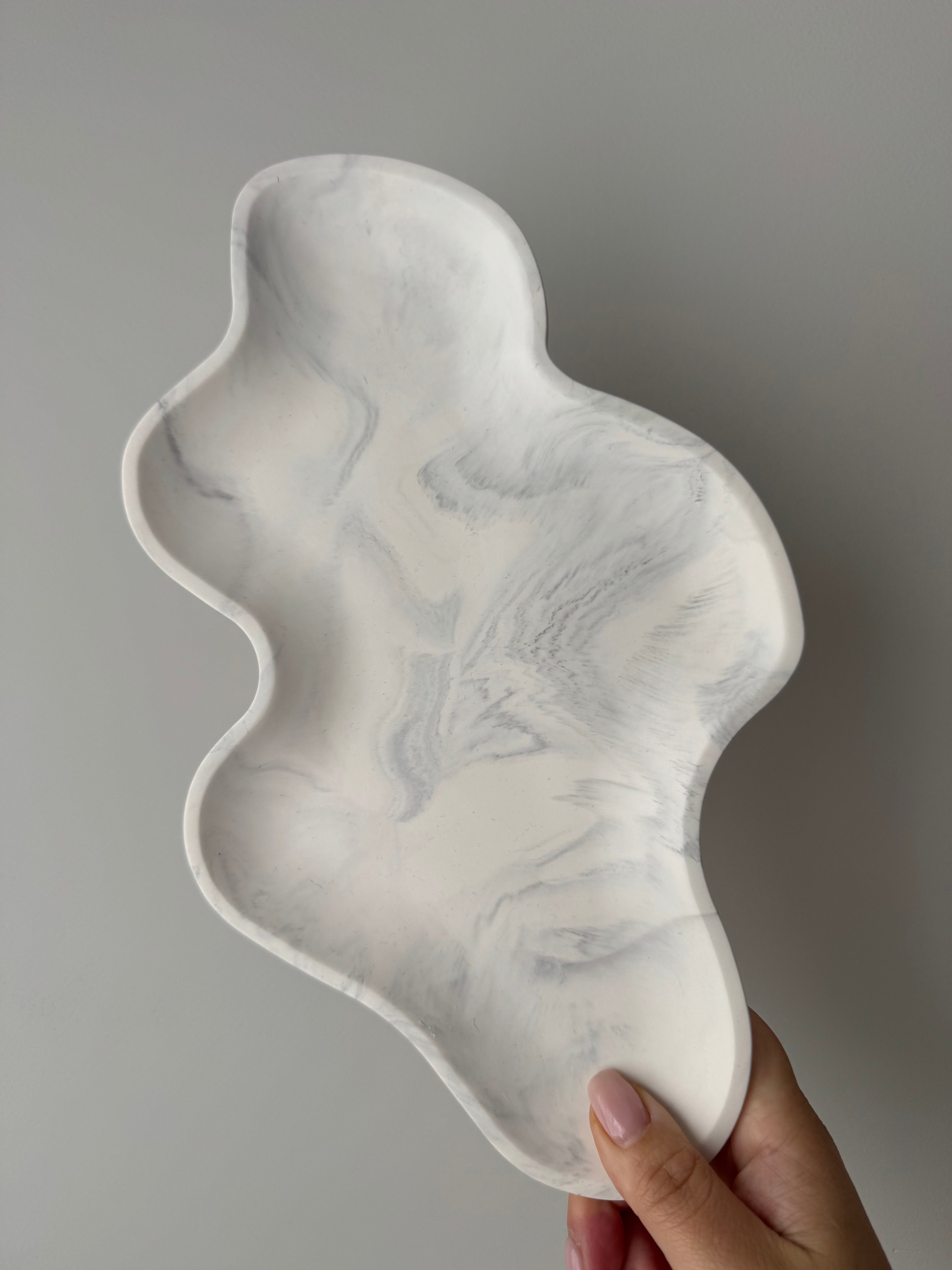 The Elara Tray - Grey Marble
