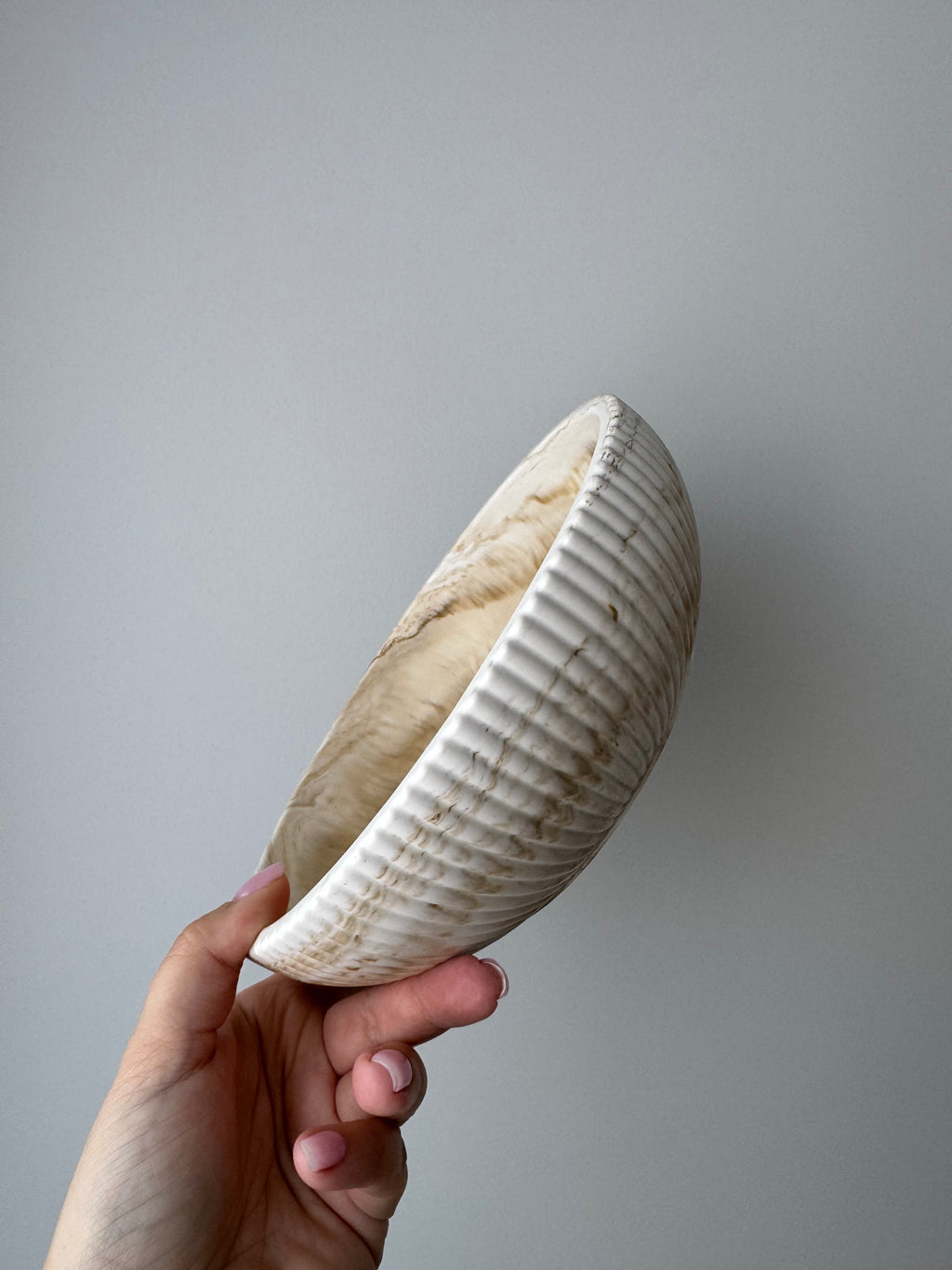 The Serene Bowl - Beige Marble