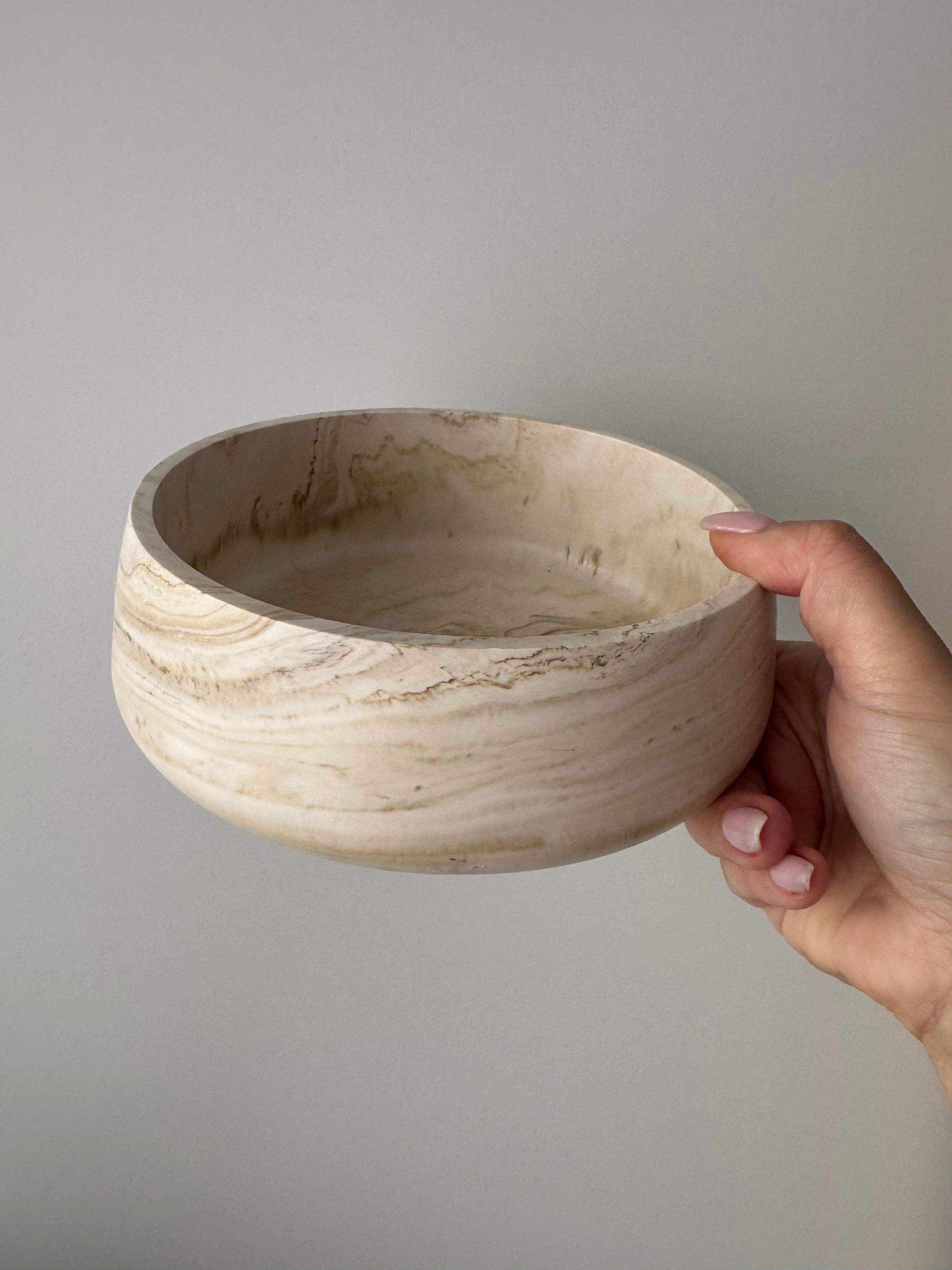 The Ember Bowl - Beige Marble