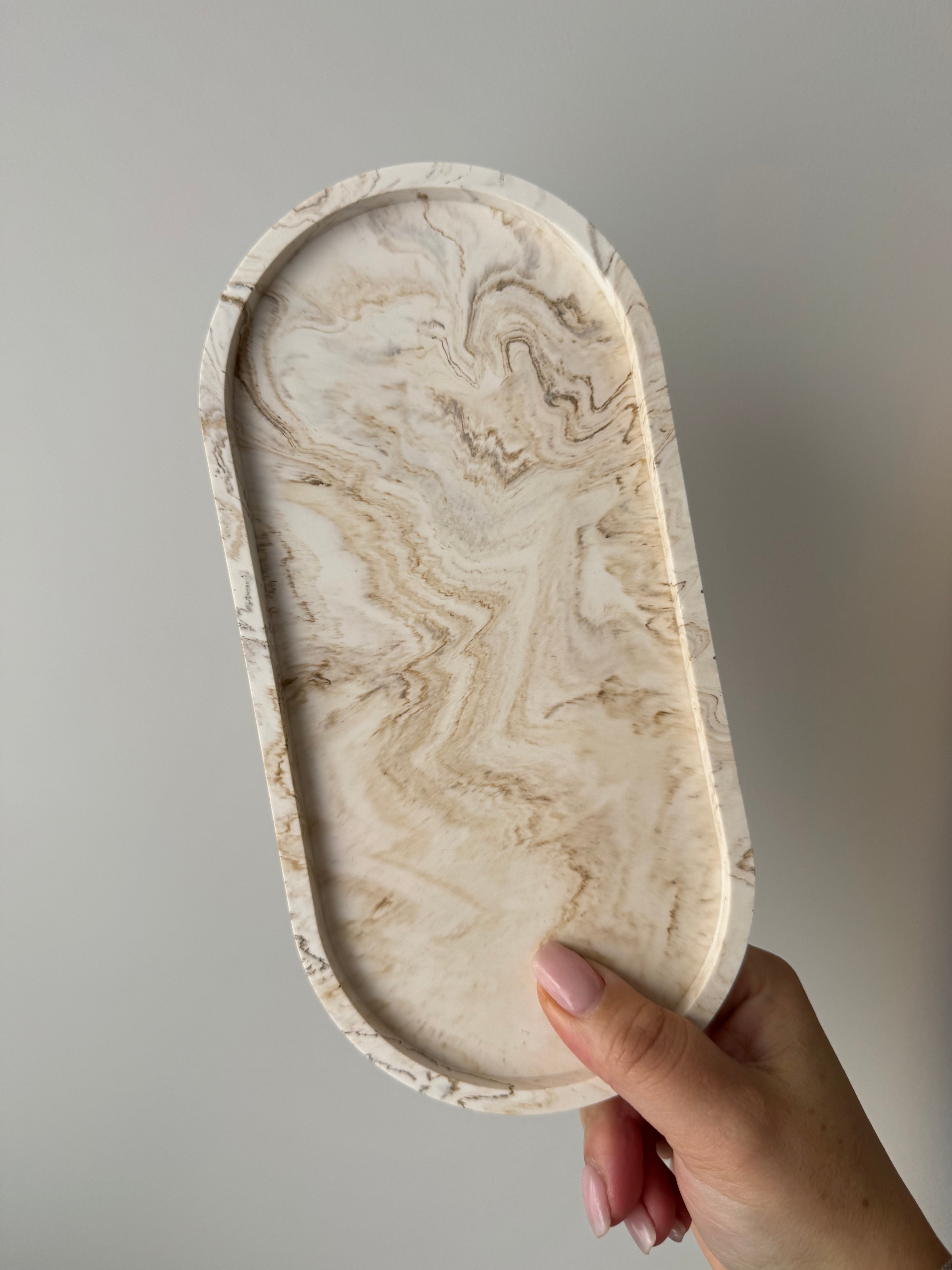 Large Essence Tray - Beige Marble