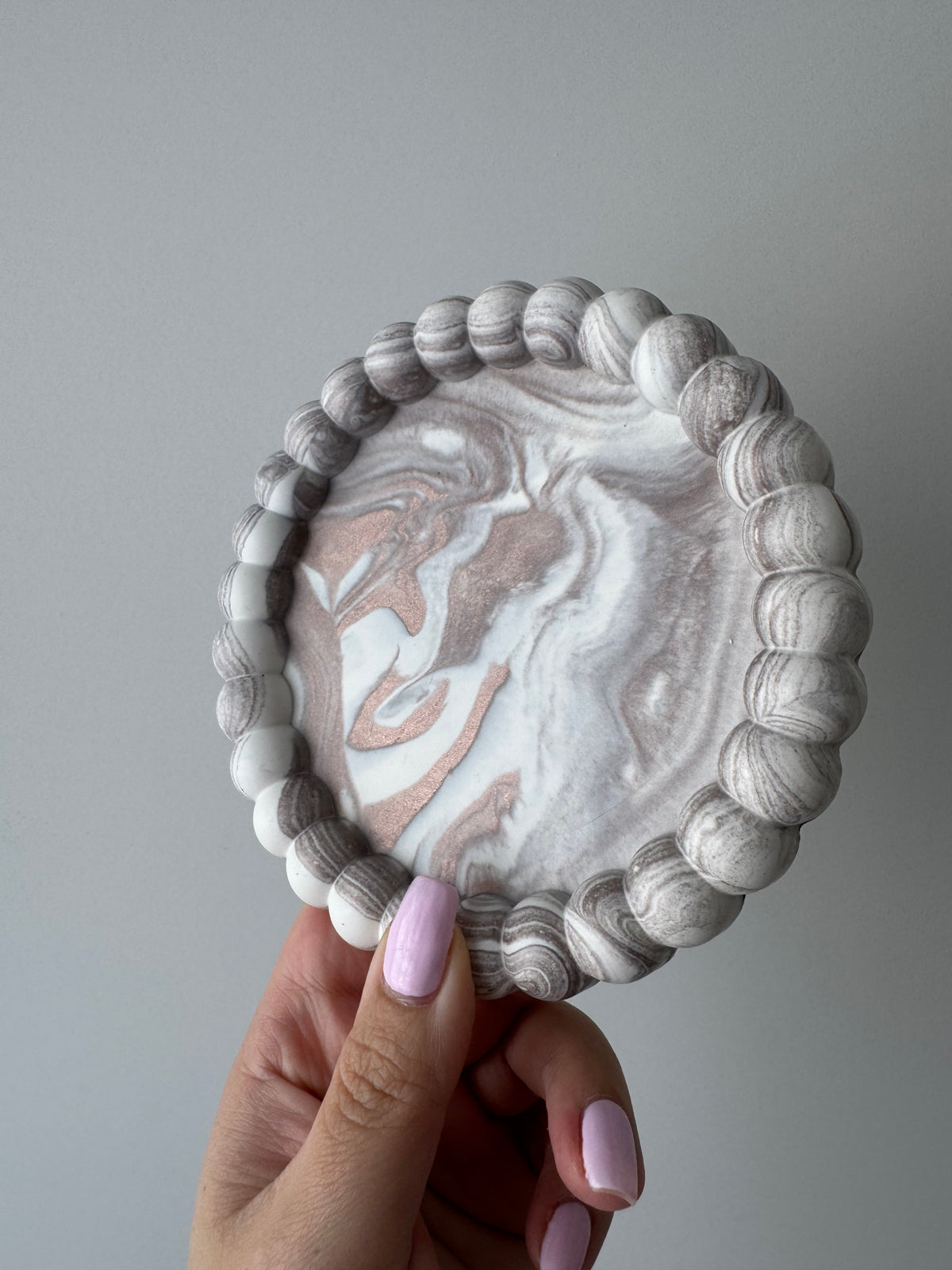 Bubble Coaster - Metallic Blush Pink Marble