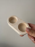 Double Tea Light Holder - Subtle Cream Holder