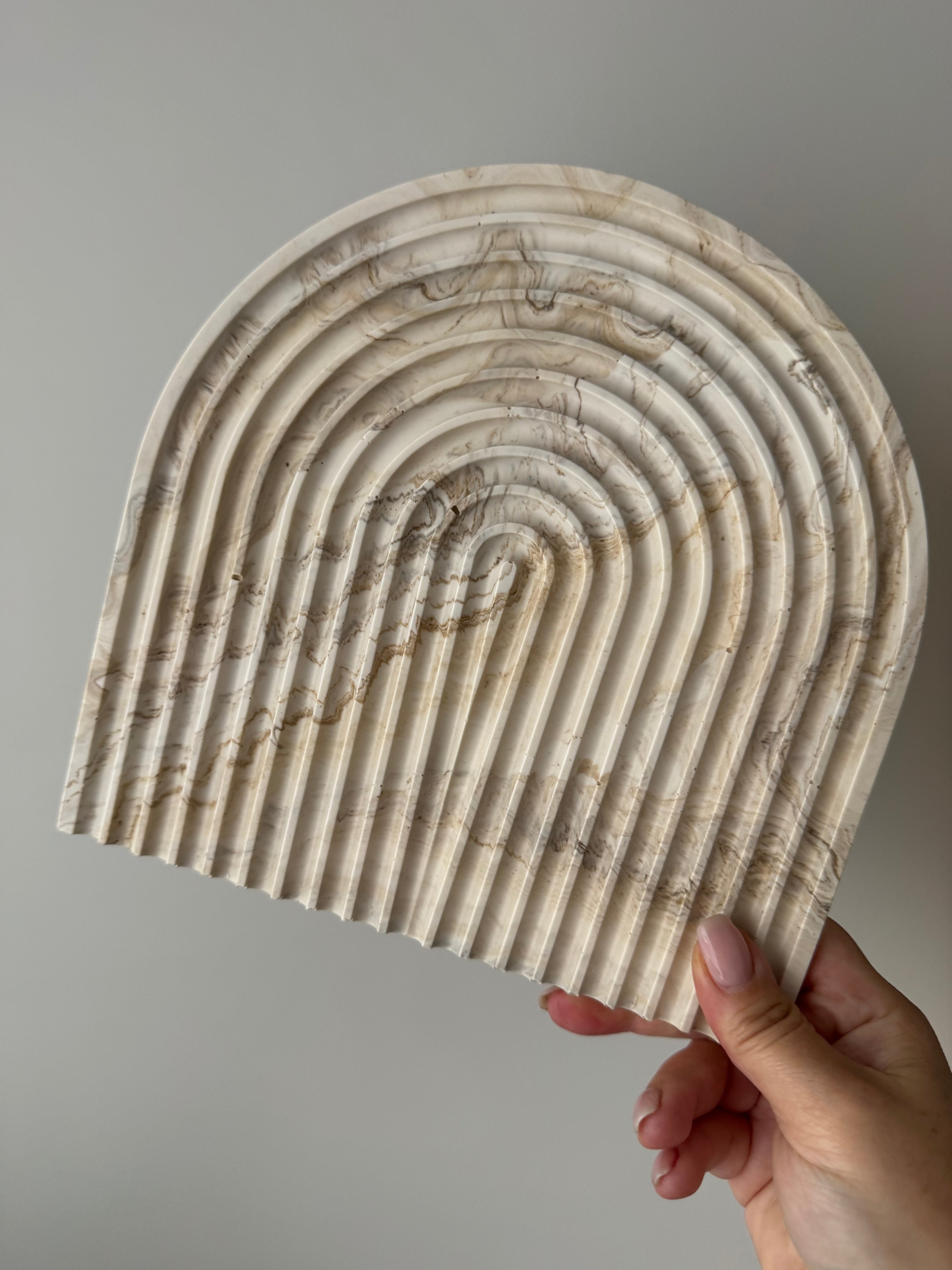 The Arch Tray - Beige Marble