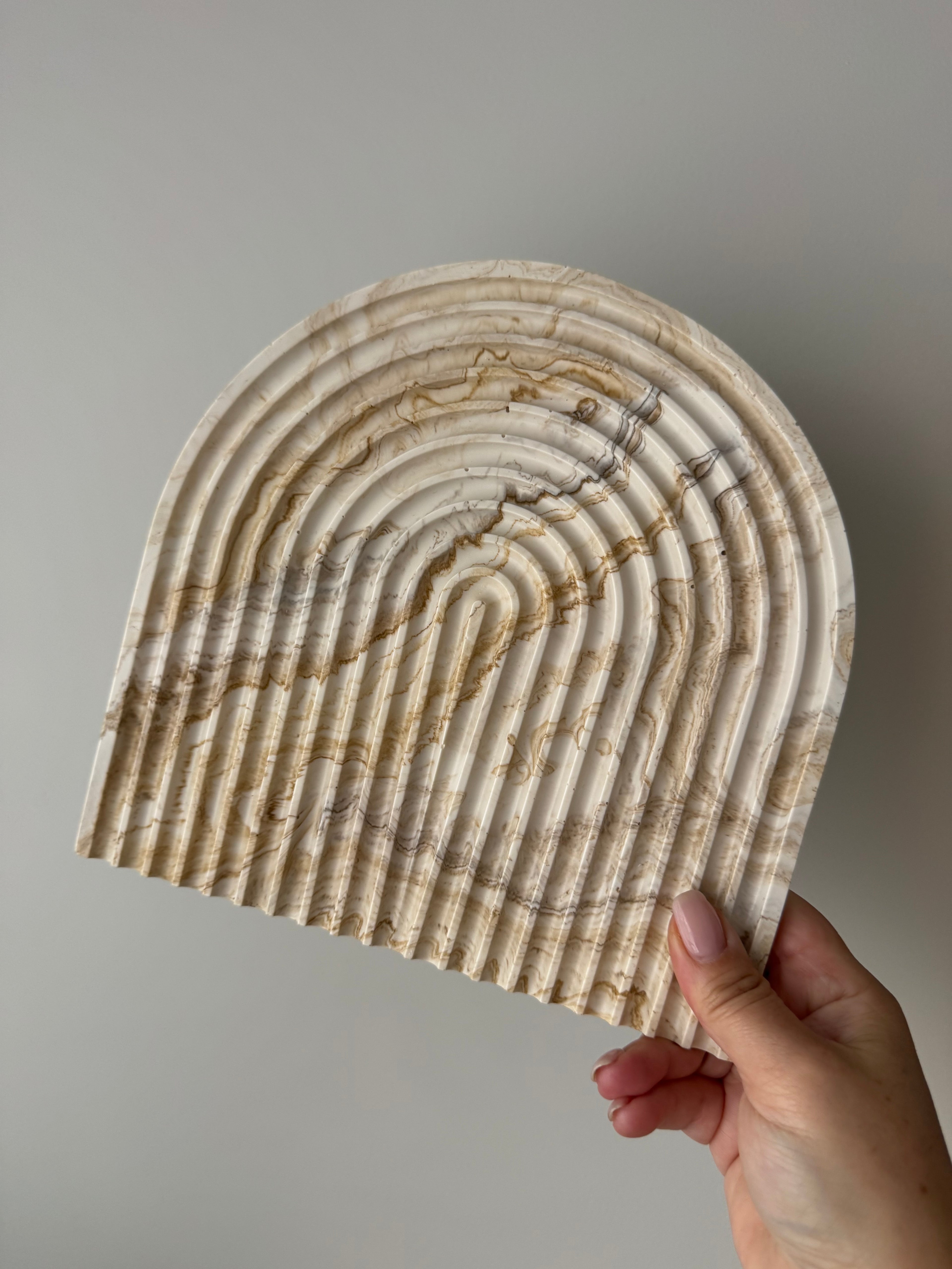 The Arch Tray - Beige Marble