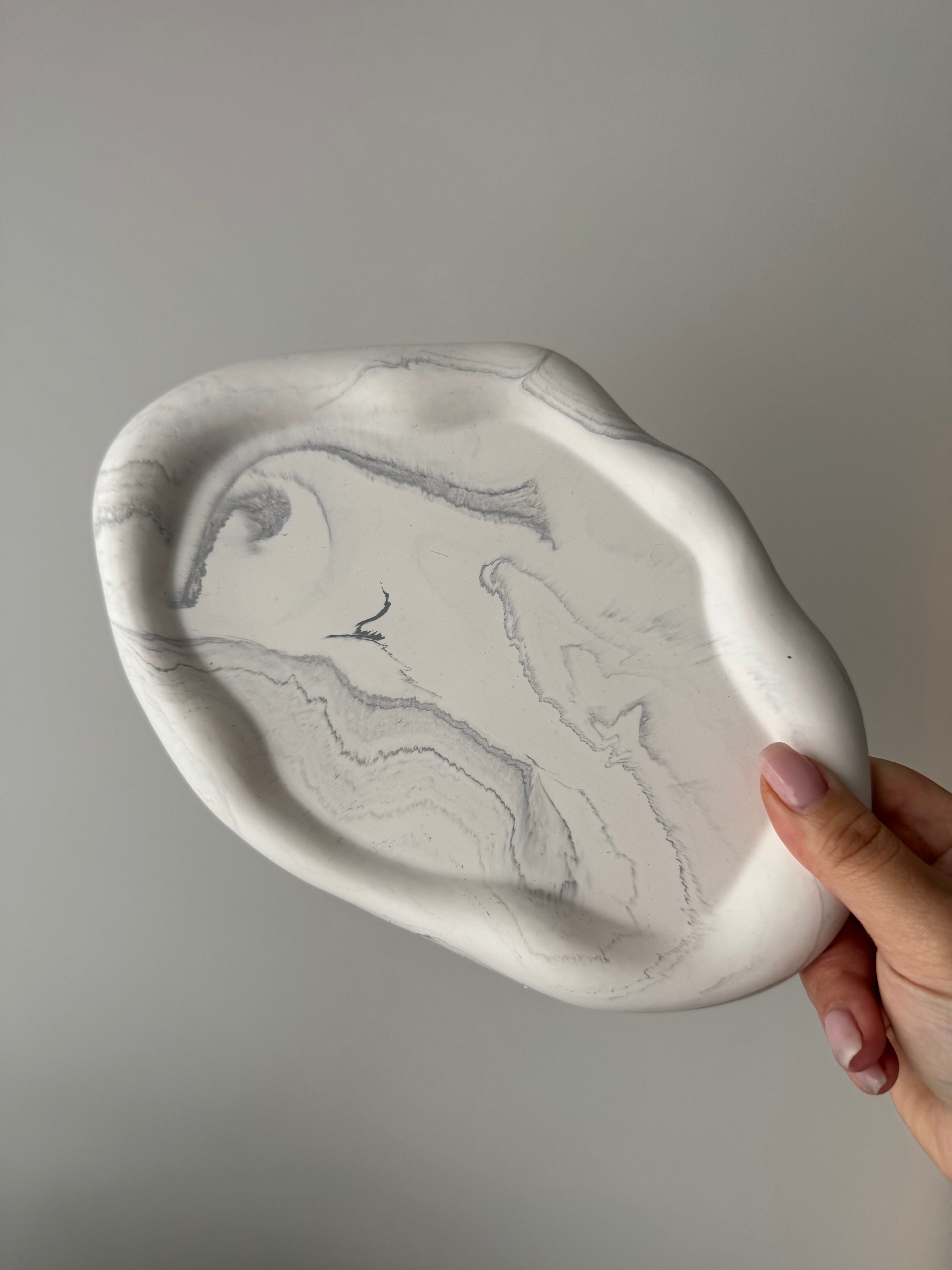 The Luka Tray - Grey Marble