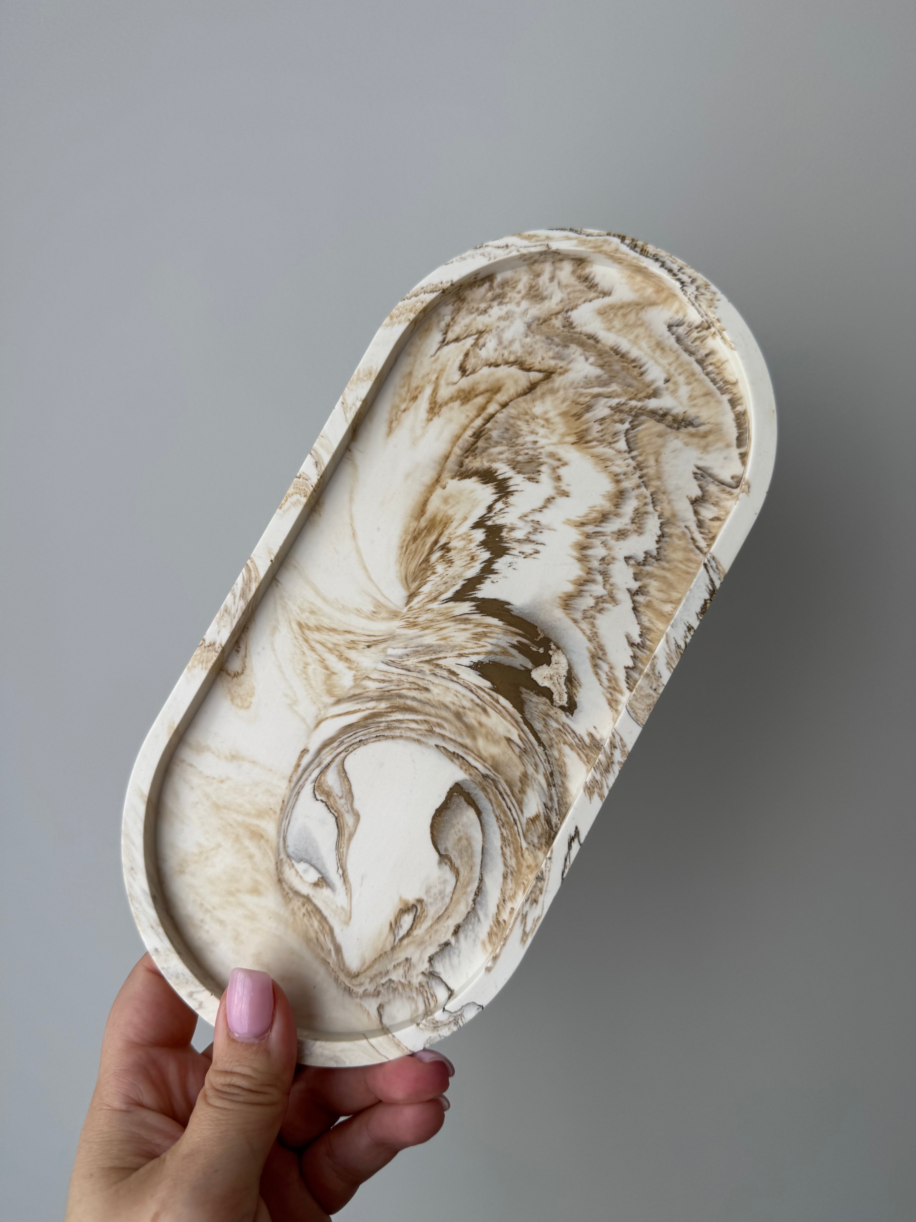 Large Essence Tray - Beige Marble