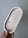 The Scalloped Essence Tray - Beige Marble