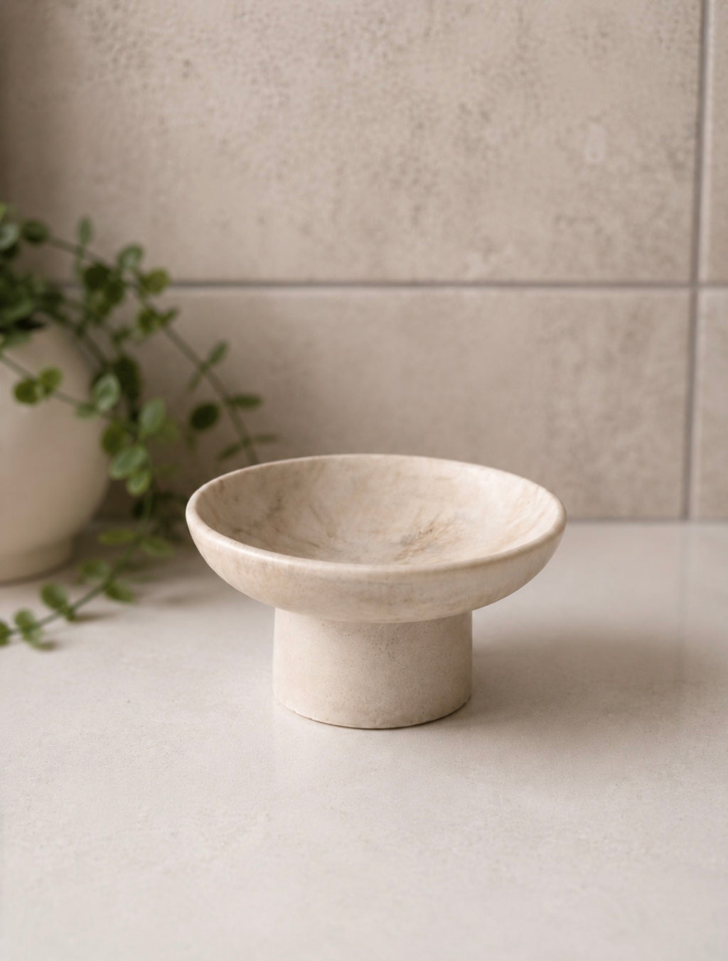 The Pedestal - Beige Marble