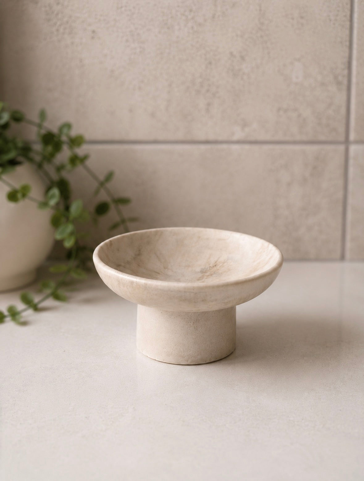 The Pedestal - Beige Marble