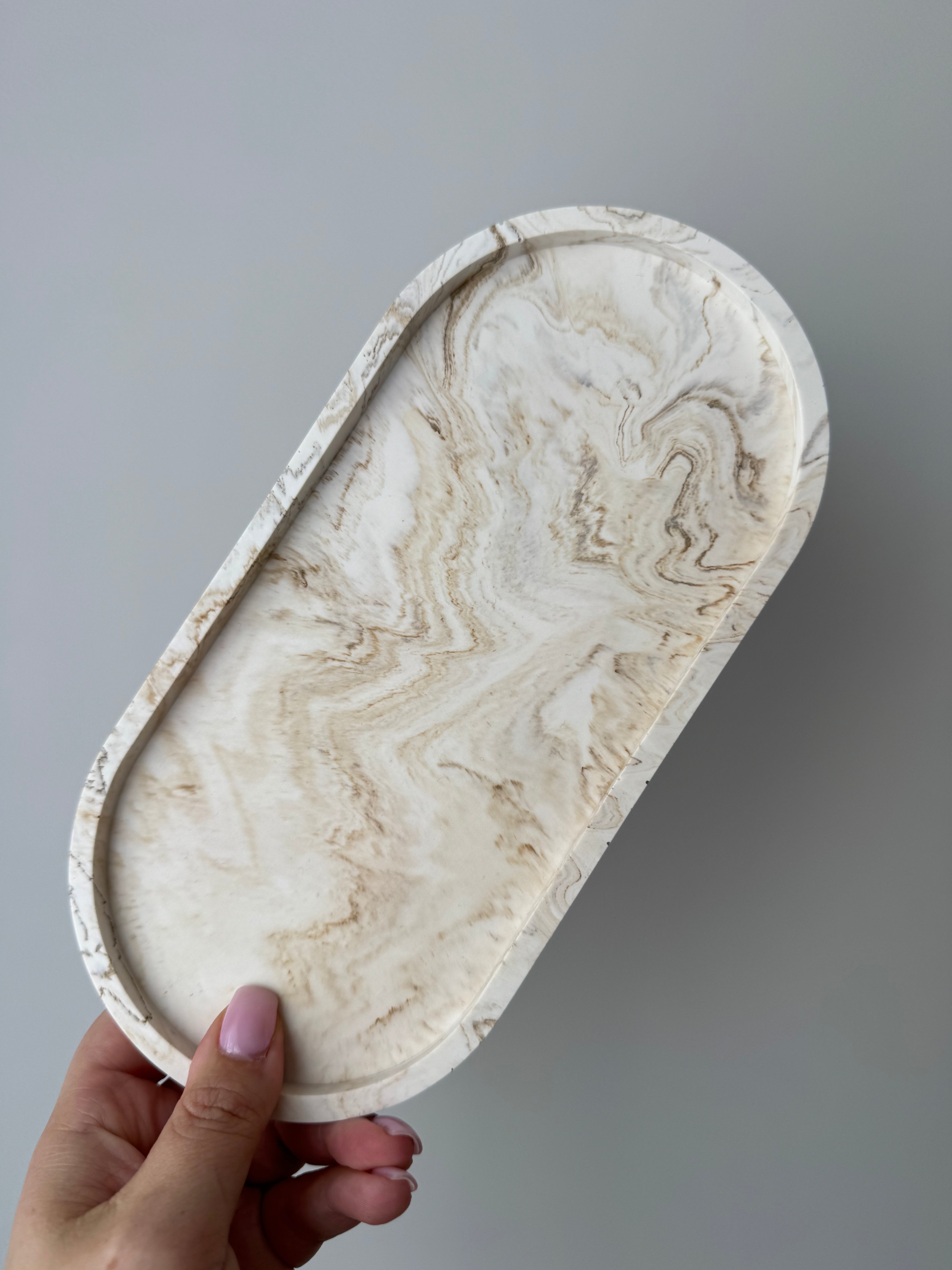 Large Essence Tray - Beige Marble