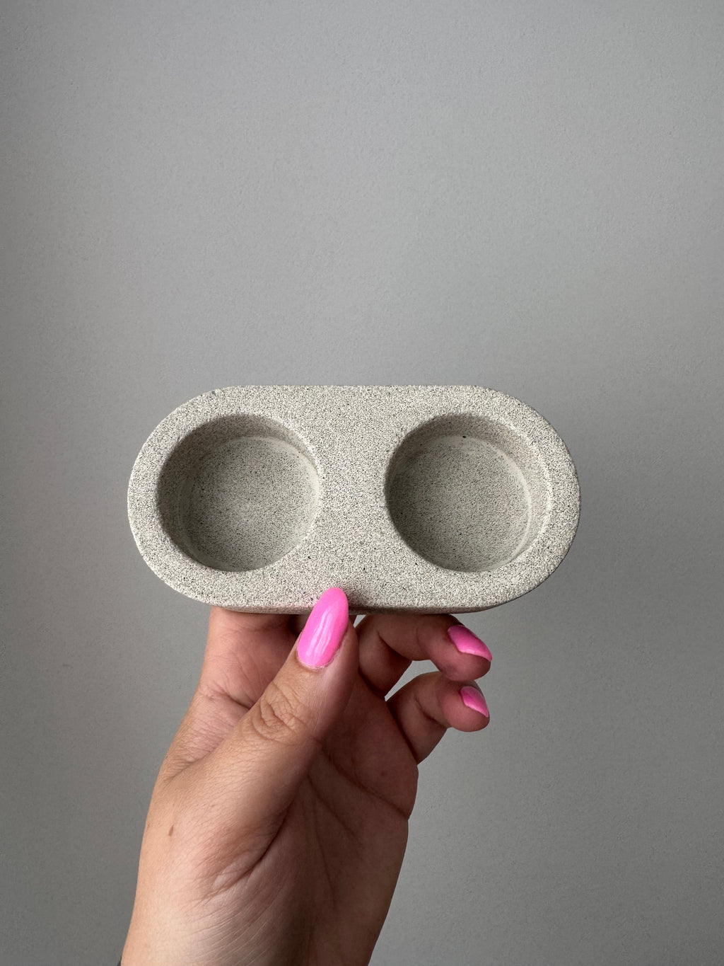 Double Tea Light Holder - Portland Stone